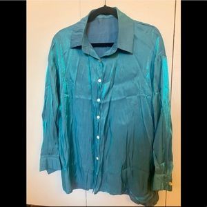 Metallic blue blouse